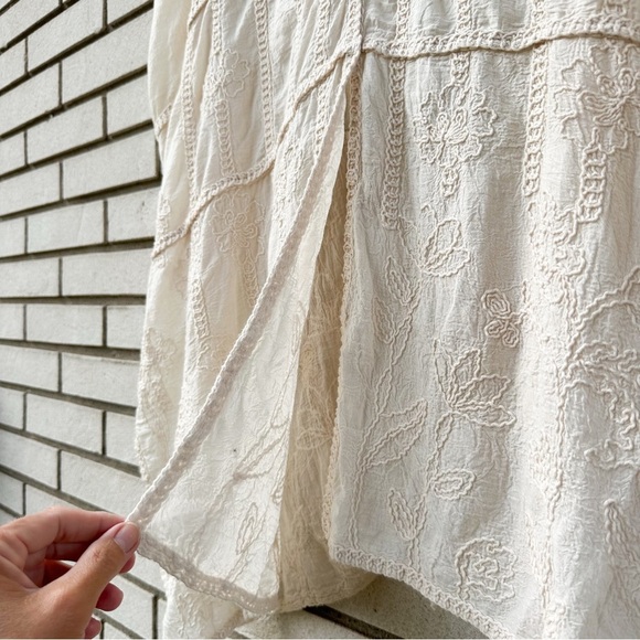 Chico’s Cream Embroidered Ruana Wrap Kimono Cardigan One Size Cotton Blend - Picture 14 of 15